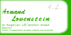 armand lowenstein business card